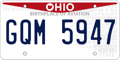 OH license plate GQM5947