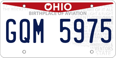 OH license plate GQM5975