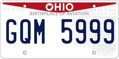 OH license plate GQM5999