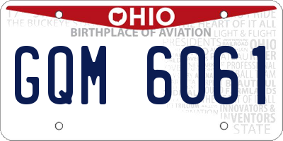 OH license plate GQM6061