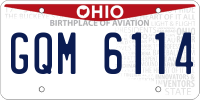 OH license plate GQM6114