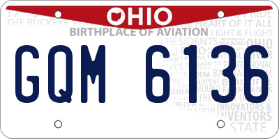 OH license plate GQM6136