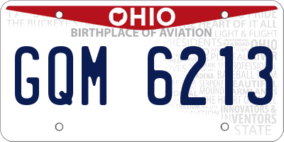 OH license plate GQM6213