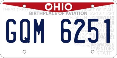 OH license plate GQM6251