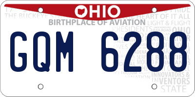 OH license plate GQM6288