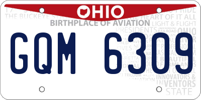 OH license plate GQM6309