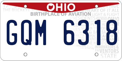 OH license plate GQM6318