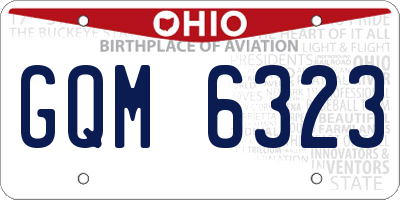 OH license plate GQM6323