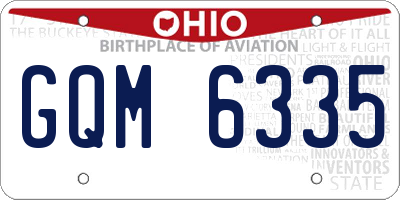 OH license plate GQM6335
