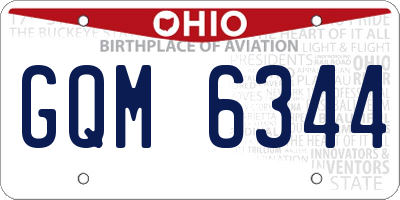 OH license plate GQM6344
