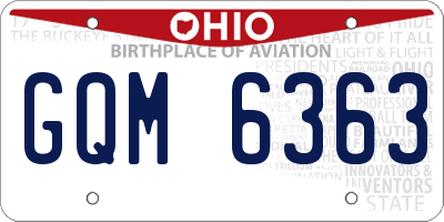 OH license plate GQM6363