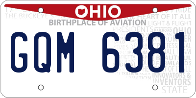 OH license plate GQM6381