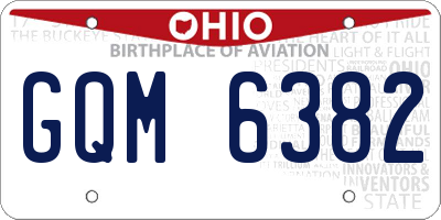 OH license plate GQM6382