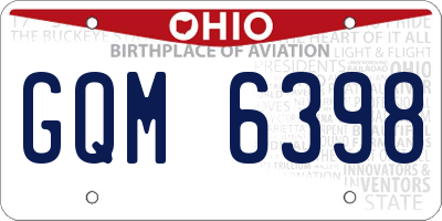 OH license plate GQM6398