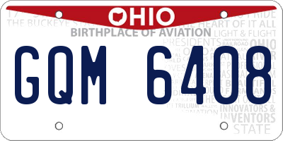 OH license plate GQM6408