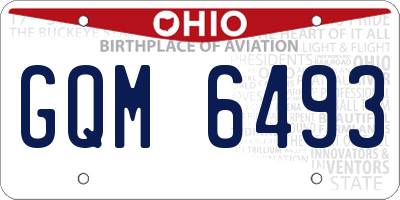 OH license plate GQM6493