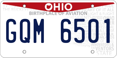 OH license plate GQM6501