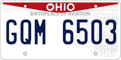 OH license plate GQM6503
