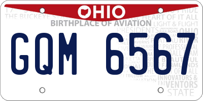 OH license plate GQM6567