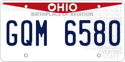 OH license plate GQM6580