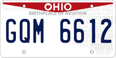 OH license plate GQM6612