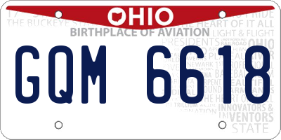 OH license plate GQM6618