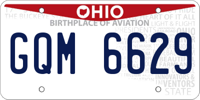 OH license plate GQM6629