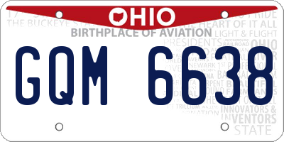OH license plate GQM6638