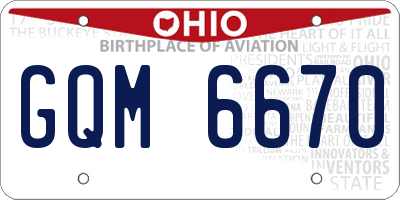 OH license plate GQM6670