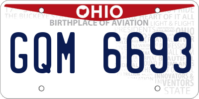 OH license plate GQM6693