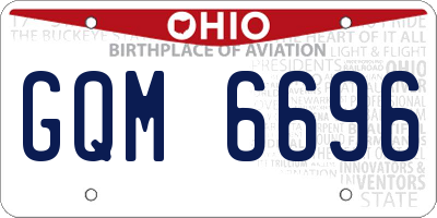 OH license plate GQM6696