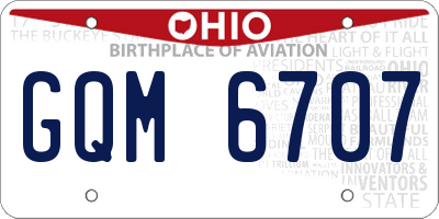 OH license plate GQM6707