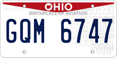 OH license plate GQM6747