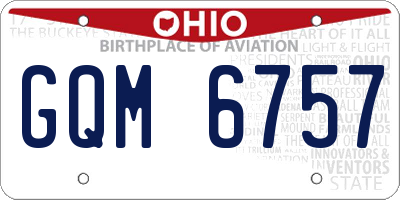 OH license plate GQM6757