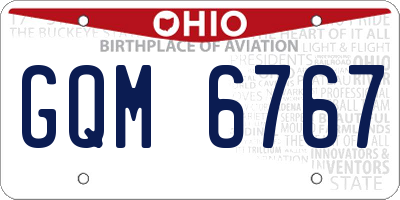 OH license plate GQM6767