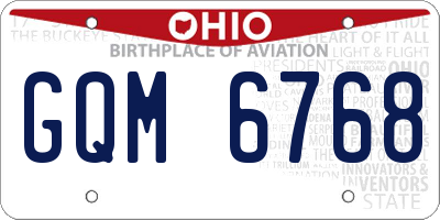 OH license plate GQM6768