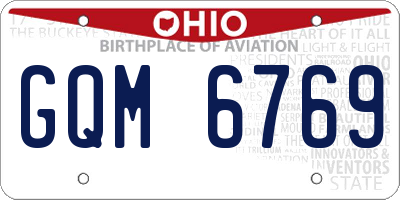 OH license plate GQM6769
