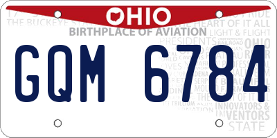 OH license plate GQM6784