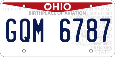 OH license plate GQM6787