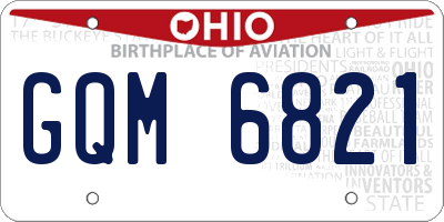 OH license plate GQM6821