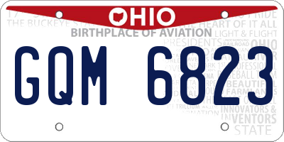 OH license plate GQM6823