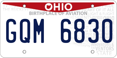OH license plate GQM6830