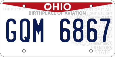 OH license plate GQM6867