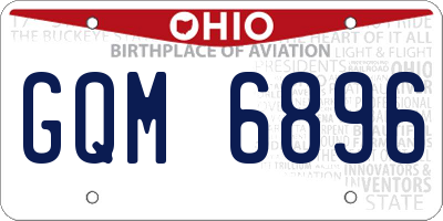 OH license plate GQM6896