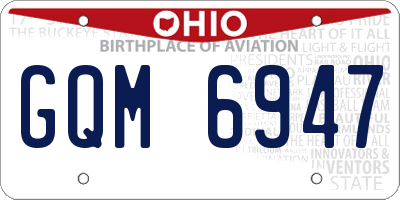 OH license plate GQM6947