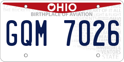 OH license plate GQM7026