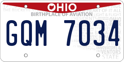 OH license plate GQM7034