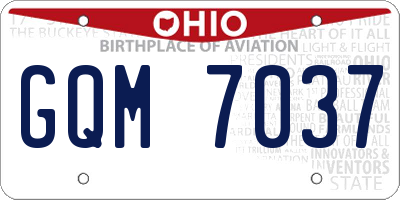 OH license plate GQM7037
