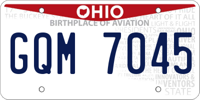 OH license plate GQM7045