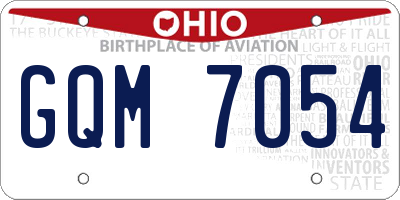 OH license plate GQM7054